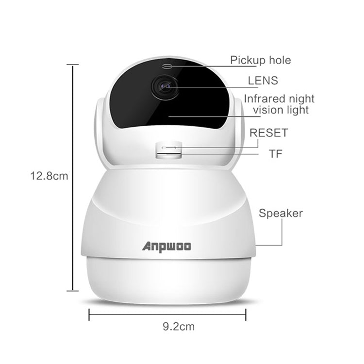 Anpwoo Warrior GM8135+SC2145 1080P HD WiFi IP Camera, Support Motion Detection & Infrared Night Vision & TF Card(Max 128GB), Warrior Anpwoo Warrior GM8135+SC2145 1080P HD WiFi IP Camera, Support Motion Detection & Infrared Night Vision & TF Card(Max 128GB), Warrior